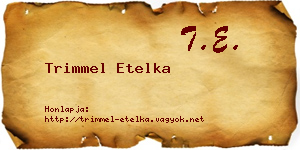 Trimmel Etelka névjegykártya
